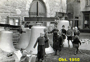 Einbau der Glocken 1950